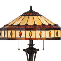 Xia 61 Inch Tiffany Style Vintage Floor Lamp, Glass Shade, Antique Bronze - BM282169
