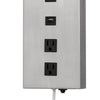 Rexi Modern Metal Wall Lamp, 2 Shades, USB, 2 Power Outlets, White, Silver - BM282624