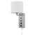 Rexi 19 Inch Modern Metal Wall Lamp, USB, 2 Power Outlets, White, Silver - BM282625