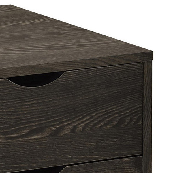 20 Inch Wood Rolling File Cabinet, 1 Large Cabinet, 1 Drawer, Dark Oak - BM282968