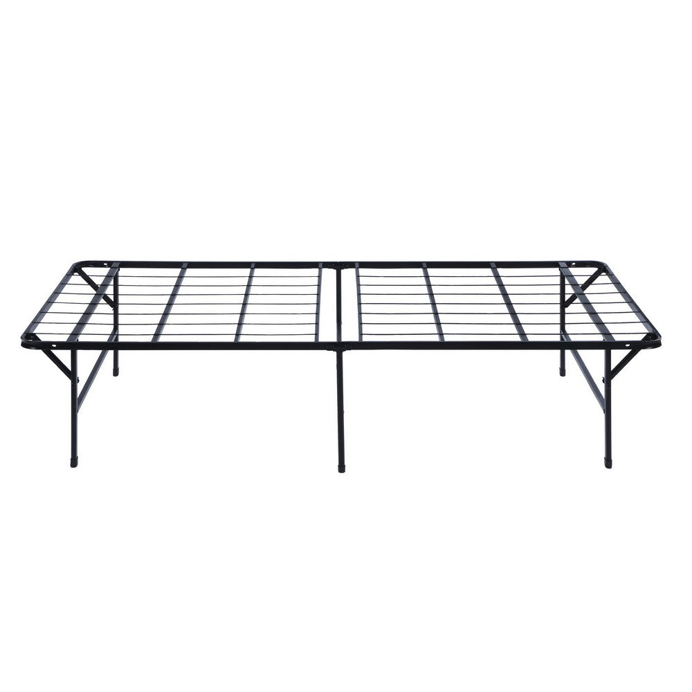 Folding Bed Frame Queen, Heavy Gauge Steel Metal, Underbed Space, Black - BM283031