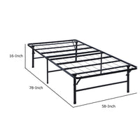 Folding Bed Frame Queen, Heavy Gauge Steel Metal, Underbed Space, Black - BM283031