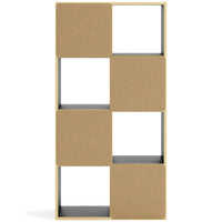 Zayla 48 Inch Tall Wood Bookcase Organizer, 8 Cube Compartments, Black - BM283052