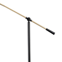 58 Inch Classic Metal Floor Lamp, Adjustable Shade Height, Gold, Black - BM283118