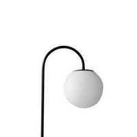 63 Inch Modern Metal Floor Lamp, Frosted Glass Globe Shade, Black, White - BM283119