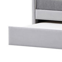 Modern Twin Daybed with Trundle, Nailhead Trim Backing, Soft Gray Velvet - BM283162