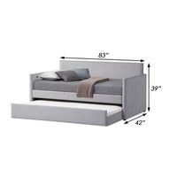 Modern Twin Daybed with Trundle, Nailhead Trim Backing, Soft Gray Velvet - BM283162