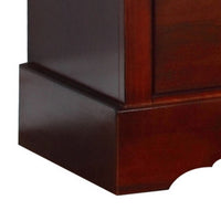 Liam 23 Inch 2 Drawer Wood Nightstand, Antique Drop Handles, Cherry Brown - BM283192