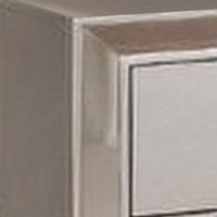 Eli 23 Inch Deluxe 2 Drawer Nightstand, Mirrored Trim, Wood Frame, Silver - BM283195