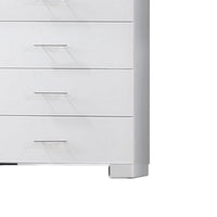 Vin 48 Inch Modern Tall Dresser Chest, 5 Gliding Drawers, Crisp White - BM283224