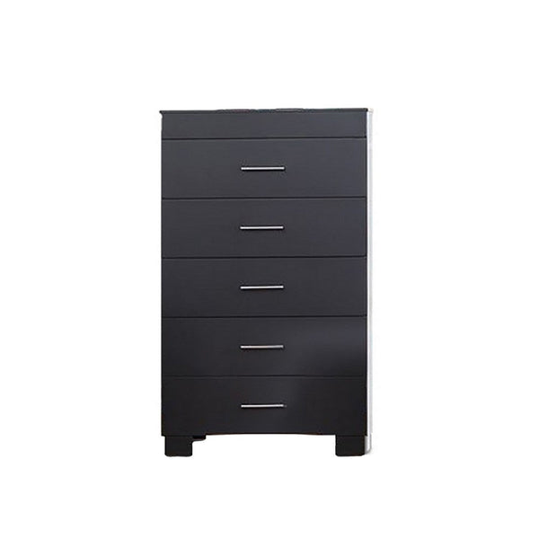 Vin 48 Inch Modern Minimal Tall Chest Dresser, 5 Drawers, Charcoal Gray - BM283228