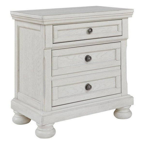 Julia 30 Inch Casual Nightstand, Wood, 2 Drawers, Pull Out Tray, White - BM283314