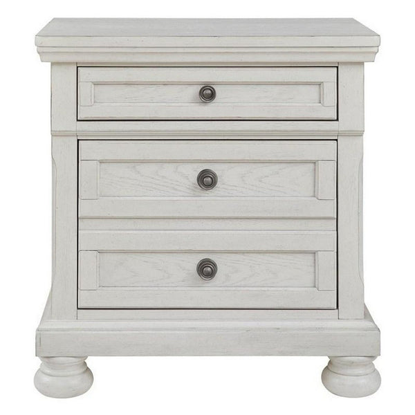 Julia 30 Inch Casual Nightstand, Wood, 2 Drawers, Pull Out Tray, White - BM283314