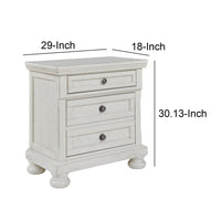 Julia 30 Inch Casual Nightstand, Wood, 2 Drawers, Pull Out Tray, White - BM283314