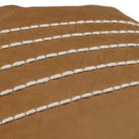Karen 14 x 26 Lumbar Throw Pillow, Tassels, Light Brown with White Stripes - BM283711