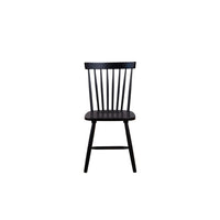 Ray 18 Inch Dining Side Chair, Rubberwood, Windsor Back, Set of 2, Black - BM283868