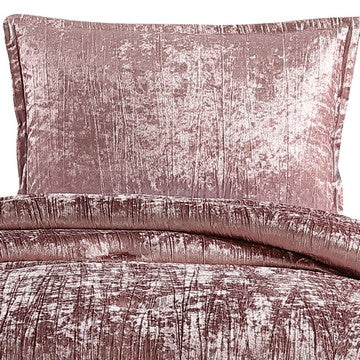 Jay 2 Piece Twin Comforter Set, Polyester Velvet, Deluxe Texture, Pink - BM283887