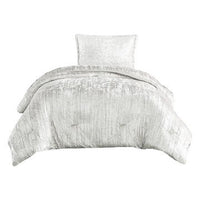 Jay 2 Piece Twin Comforter Set, Polyester Velvet Deluxe Texture, White - BM283889