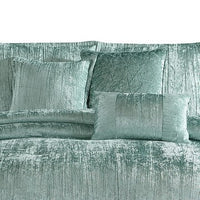 Jay 7 Piece Queen Comforter Set, Green Polyester Velvet Deluxe Texture - BM283893
