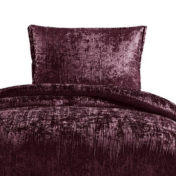 Jay 2 Piece Twin Comforter Set, Purple Polyester Velvet Deluxe Texture - BM283901