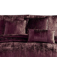 Jay 7 Piece Queen Comforter Set, Purple Polyester Velvet, Deluxe Texture - BM283902