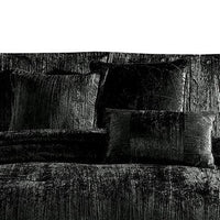 Jay 7 Piece Queen Comforter Set, Black Polyester Velvet Deluxe Texture - BM283905