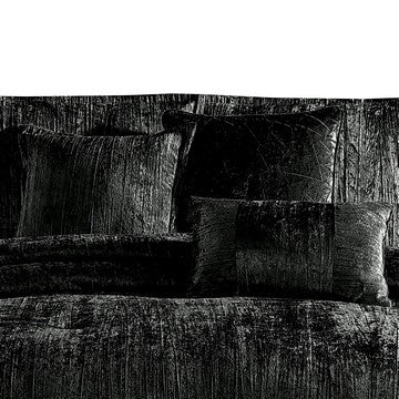 Jay 7 Piece King Comforter Set, Polyester Velvet, Deluxe Texture Black - BM283906