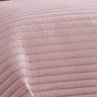 Cabe 2 Piece Twin Comforter Set, Polyester Puffer Channel Quilt, Rose Pink - BM283913