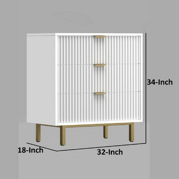 Benzara Beth 34 Inch 3 Drawer Small Dresser Chest, Mahogany Wood, White, Gold - BM284268 | Benzara.com Benzara Beth 34 Inch 3 Drawer Small Dresser Chest, Mahogany Wood, White, Gold - BM284268 | Benzara.com
