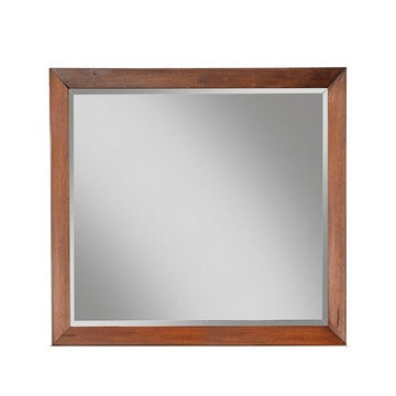 Rue 36 x 40 Rectangular Dresser Mirror, Mahogany Wood Frame, Warm Brown - BM284273