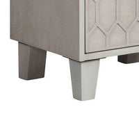 Rue 26 Inch 2 Drawer Nightstand, Textured Honeycomb Design, Light Gray - BM284279