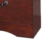 Bran 27 Inch 2 Drawer Nightstand, Pine Wood, Grain Details, Cherry Brown - BM284307