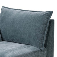 Rio 33 Inch Modular Single Arm Corner Chair, 2 Lumbar Cushions, Slate Blue - BM284325