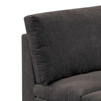 Luna 35 Inch Modular Armless Chair, 3 Layer Plush Cushion Seat, Dark Gray - BM284332