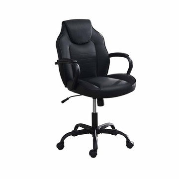 Rue 27 Inch Ergonomic Office Chair, Vegan Faux Leather Swivel Seat, Black - BM284336