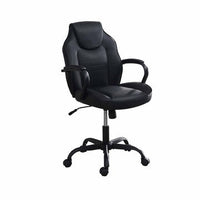 Rue 27 Inch Ergonomic Office Chair, Vegan Faux Leather Swivel Seat, Black - BM284336