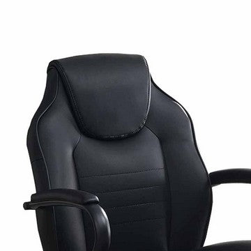 Rue 27 Inch Ergonomic Office Chair, Vegan Faux Leather Swivel Seat, Black - BM284336