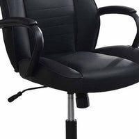 Rue 27 Inch Ergonomic Office Chair, Vegan Faux Leather Swivel Seat, Black - BM284336