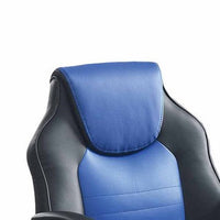 Rue 27 Inch Ergonomic Office Chair, Faux Leather Swivel Seat, Black, Blue - BM284337