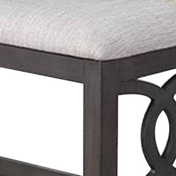 Ivy 50 Inch Modern Fabric Upholstered Dining Bench, Rubberwood Frame, Gray - BM284339