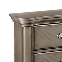 Ada 28 Inch Classic Rustic 2 Drawer Nightstand, Chevron Design, Brown - BM284353