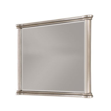 Ada 38 x 45 Rectangular Dresser Mirror, Molded Trim, Pine Wood, Brown - BM284354