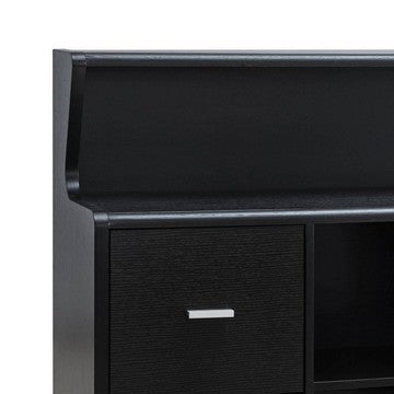 47 Inch Serving Cabinet Buffet Sideboard Console, 2 Drawers, Shelves, Black - BM284377