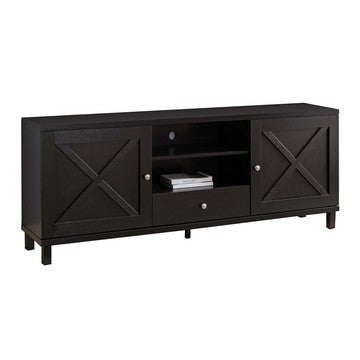 71 Inch Modern TV Entertainment Console, 2 Shelf, 2 Cabinets, Drawer, Brown - BM284401