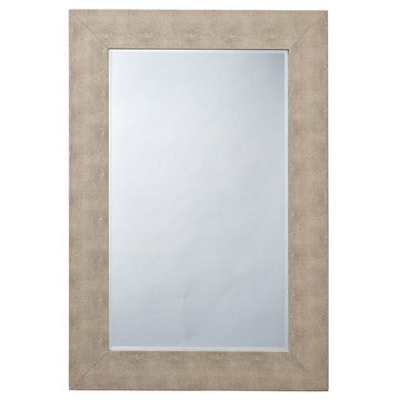 Structure 26 x 38 Modern Rectangular Mirror, Shargeen Texture, Bevel, Ivory - BM284427