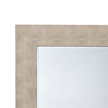 Structure 26 x 38 Modern Rectangular Mirror, Shargeen Texture, Bevel, Ivory - BM284427