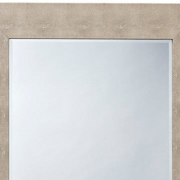 Structure 26 x 38 Modern Rectangular Mirror, Shargeen Texture, Bevel, Ivory - BM284427