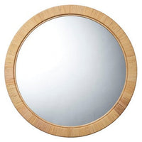 36 Inch Coastal Style Round Mirror, Hand Woven Rattan Frame, Glass, Brown - BM284430