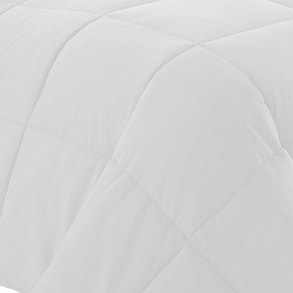 Beth Reversible Microfiber King Comforter, Squared Stitching, White, Gray - BM284440