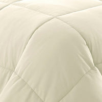 Beth Reversible Microfiber King Comforter, Squared Stitching, Ivory, Beige - BM284441